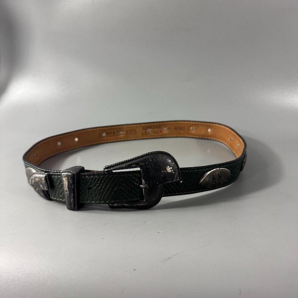 Vintage 90s Jenny & The Boys Green  and Silver Western Belt, M